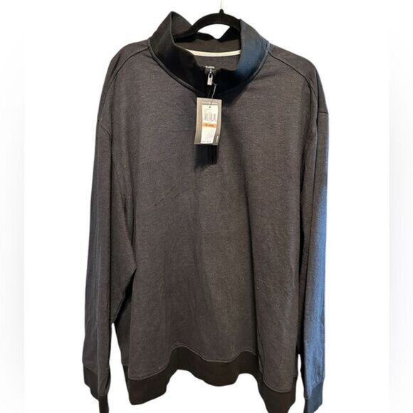 NWT Van Heusen Men’s Big & Tall Black Half Zip Pull...